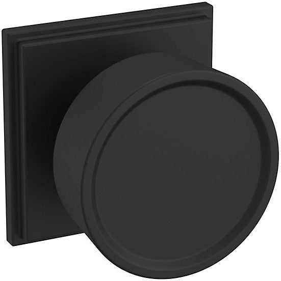 Baldwin Estate K009 Hollywood Hills Half Dummy Knob with R050 Rosette in Satin Black finish