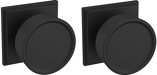 Baldwin Estate K009 Hollywood Hills Passage Knob with R050 Rosette in Satin Black finish