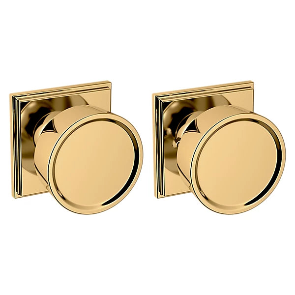 Baldwin Estate K009 Hollywood Hills Privacy Knob with R050 Rose in Lifetime Polished Brass finish