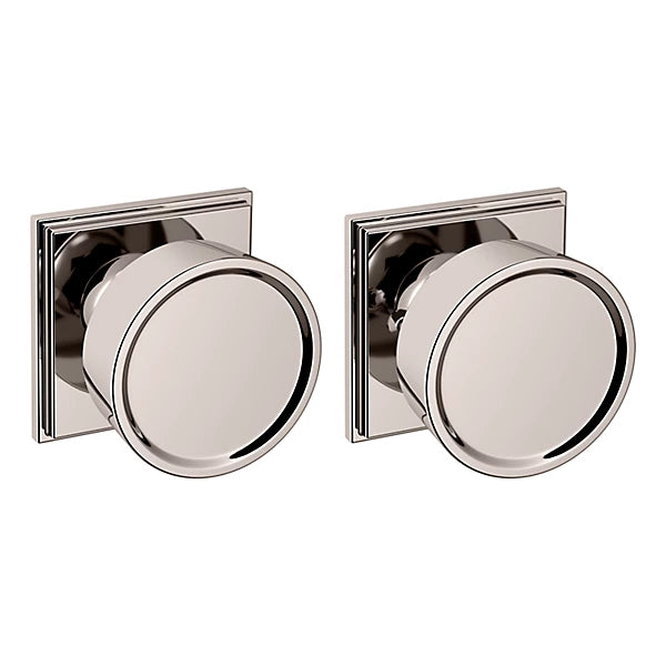 Baldwin Estate K009 Hollywood Hills Privacy Knob with R050 Rose in Lifetime Polished Nickel finish