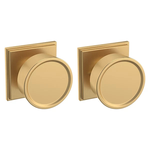 Baldwin Estate K009 Hollywood Hills Privacy Knob with R050 Rose in Vintage Brass finish