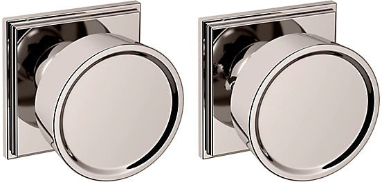 Baldwin Estate K009 Hollywood Hills Privacy Knob with R050 Rosette in Lifetime Polished Nickel finish