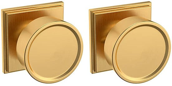 Baldwin Estate K009 Hollywood Hills Privacy Knob with R050 Rosette in Lifetime Satin Brass finish