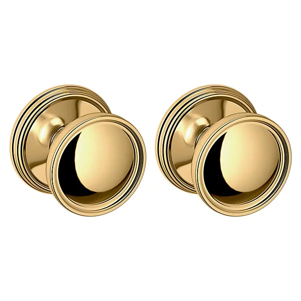 Baldwin Estate K012 Tulip Full Dummy Knob with 5078 Rose in Lifetime Polished Brass finish