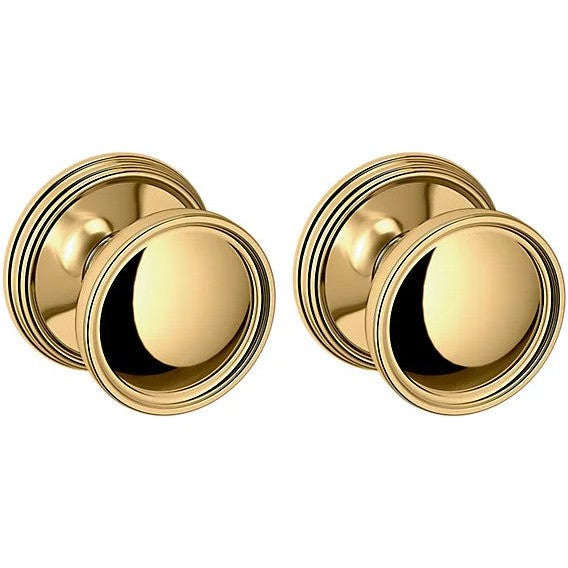 Baldwin Estate K012 Tulip Full Dummy Knob with 5078 Rosette in Lifetime Polished Brass finish