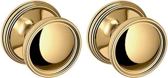 Baldwin Estate K012 Tulip Full Dummy Knob with 5078 Rosette in Lifetime Polished Brass finish