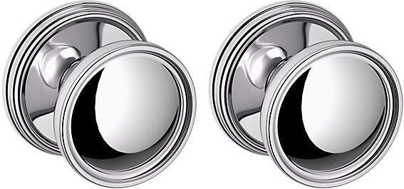 Baldwin Estate K012 Tulip Full Dummy Knob with 5078 Rosette in Polished Chrome finish