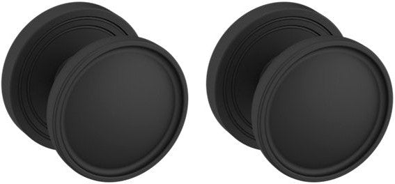 Baldwin Estate K012 Tulip Full Dummy Knob with 5078 Rosette in Satin Black finish