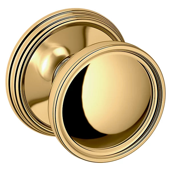 Baldwin Estate K012 Tulip Half Dummy Knob with 5078 Rose in Lifetime Polished Brass finish