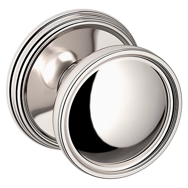 Baldwin Estate K012 Tulip Half Dummy Knob with 5078 Rose in Lifetime Polished Nickel finish