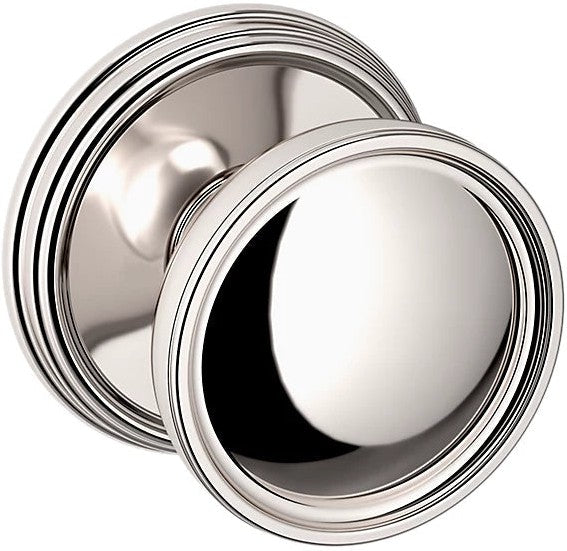 Baldwin Estate K012 Tulip Half Dummy Knob with 5078 Rosette in Lifetime Polished Nickel finish