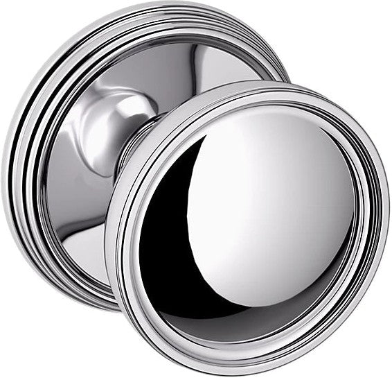 Baldwin Estate K012 Tulip Half Dummy Knob with 5078 Rosette in Polished Chrome finish