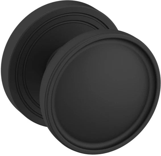 Baldwin Estate K012 Tulip Half Dummy Knob with 5078 Rosette in Satin Black finish