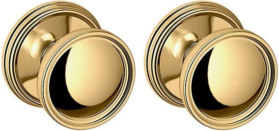 Baldwin Estate K012 Tulip Passage Knob with 5078 Rosette in Unlacquered Brass finish