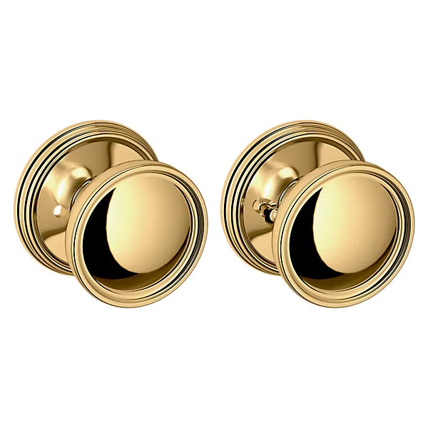 Baldwin Estate K012 Tulip Privacy Knob with 5078 Rose in Lifetime Polished Brass finish