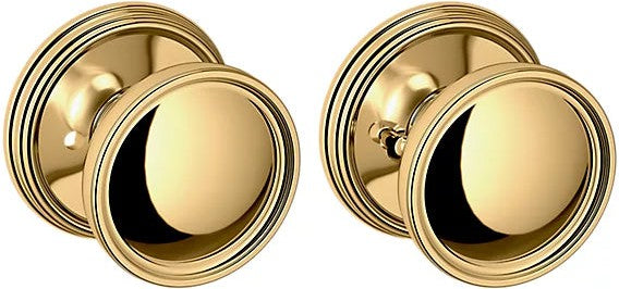 Baldwin Estate K012 Tulip Privacy Knob with 5078 Rosette in Lifetime Polished Brass finish