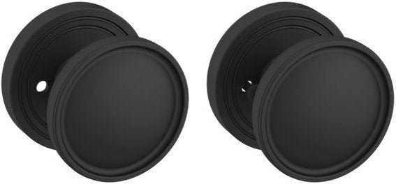 Baldwin Estate K012 Tulip Privacy Knob with 5078 Rosette in Satin Black finish