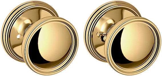 Baldwin Estate K012 Tulip Privacy Knob with 5078 Rosette in Unlacquered Brass finish