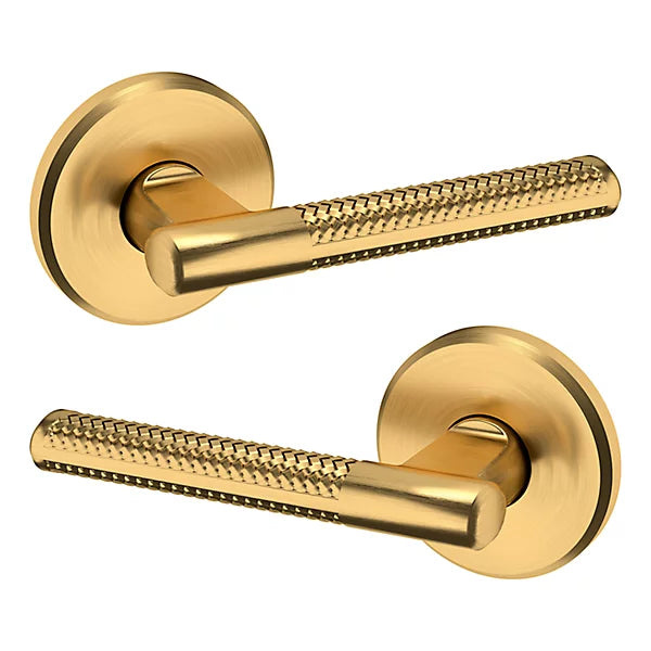 Baldwin Estate L015 Passage Lever with R016 Rose in Lifetime Satin Brass finish