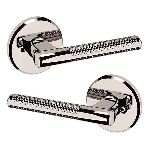 Baldwin Estate L015 Privacy Lever with R016 Rose in Lifetime Polished Nickel finish