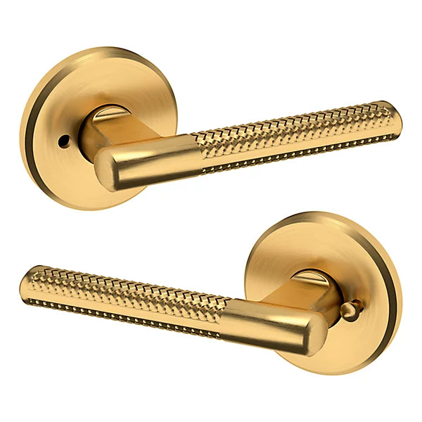 Baldwin Estate L015 Privacy Lever with R016 Rose in Lifetime Satin Brass finish