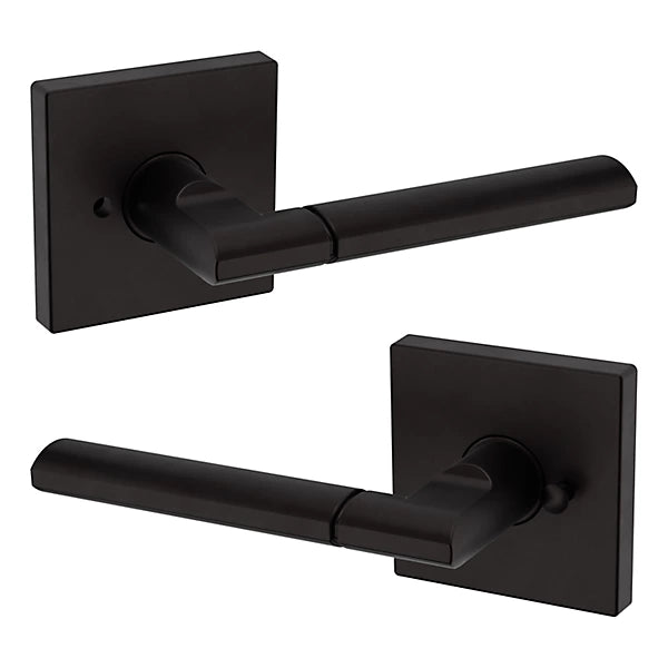 Baldwin Estate L021 Privacy Lever with R017 Rose in Oil Rubbed Bronze finish