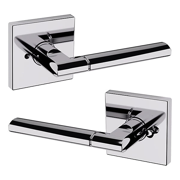 Baldwin Estate L021 Privacy Lever with R017 Rose in Polished Chrome finish