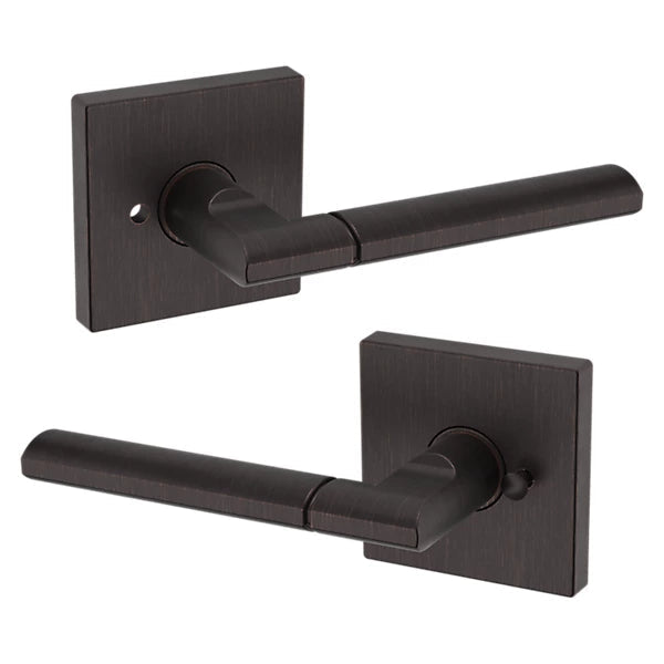 Baldwin Estate L021 Privacy Lever with R017 Rose in Venetian Bronze finish