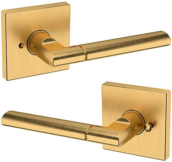 Baldwin Estate L021 Privacy Lever with R017 Rosette in Lifetime Satin Brass finish