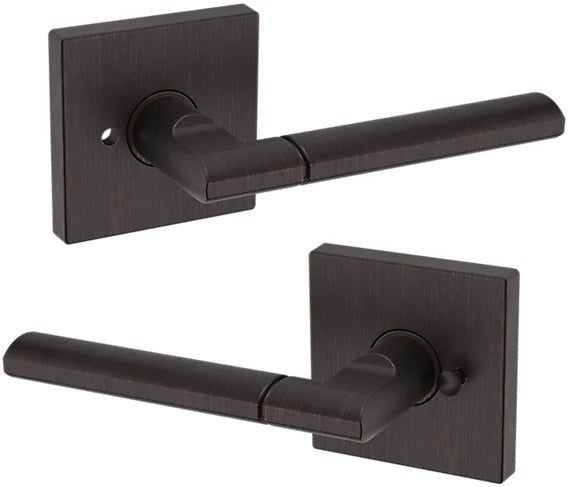 Baldwin Estate L021 Privacy Lever with R017 Rosette in Venetian Bronze finish