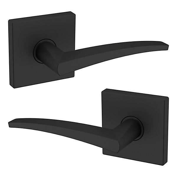 Baldwin Estate L022 Passage Lever with R017 Rose in Satin Black finish