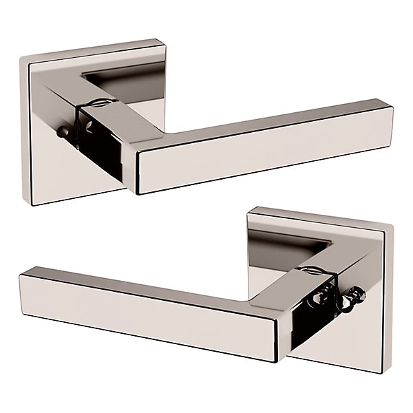 Baldwin Estate L023 Privacy Lever with R017 Rose in Lifetime Polished Nickel finish