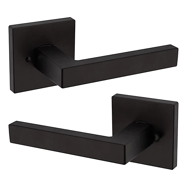 Baldwin Estate L023 Privacy Lever with R017 Rose in Oil Rubbed Bronze finish