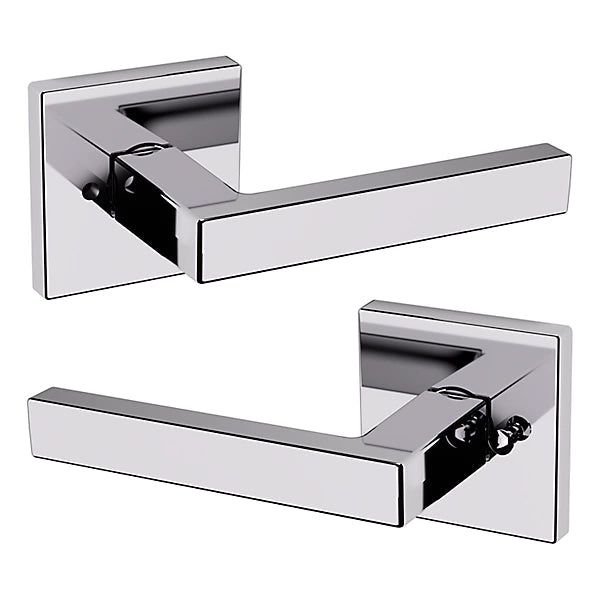 Baldwin Estate L023 Privacy Lever with R017 Rose in Polished Chrome finish