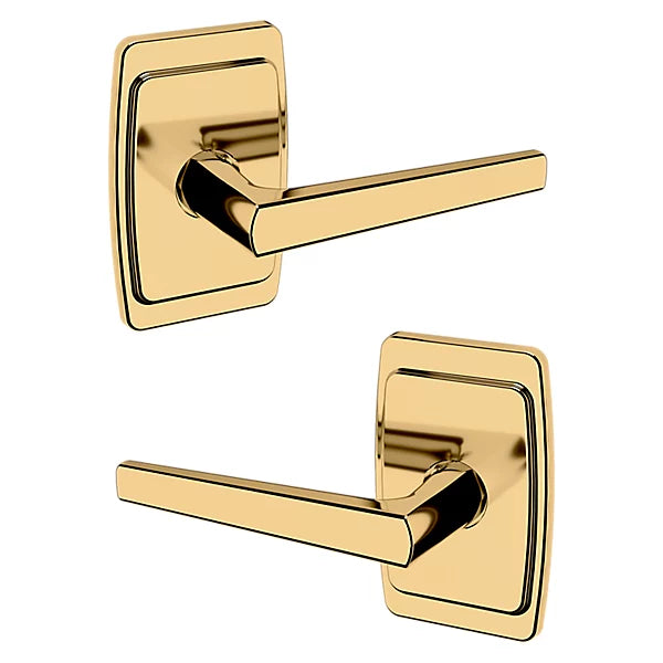 Baldwin Estate L024 Full Dummy Lever with R046 Rose in Lifetime Polished Brass finish