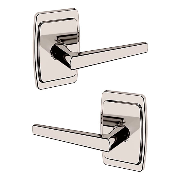 Baldwin Estate L024 Full Dummy Lever with R046 Rose in Lifetime Polished Nickel finish