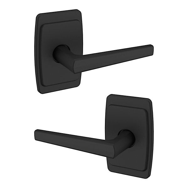 Baldwin Estate L024 Full Dummy Lever with R046 Rose in Satin Black finish