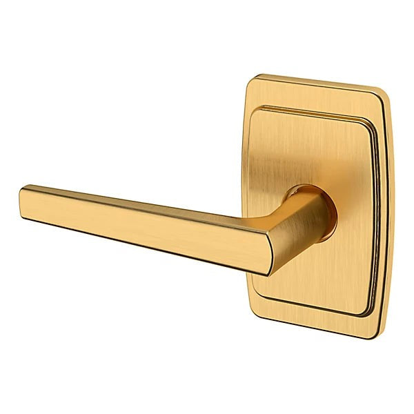 Baldwin Estate L024 Left Handed Half Dummy Lever with R046 Rose in Lifetime Satin Brass finish