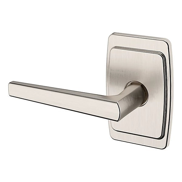 Baldwin Estate L024 Left Handed Half Dummy Lever with R046 Rose in Lifetime Satin Nickel finish