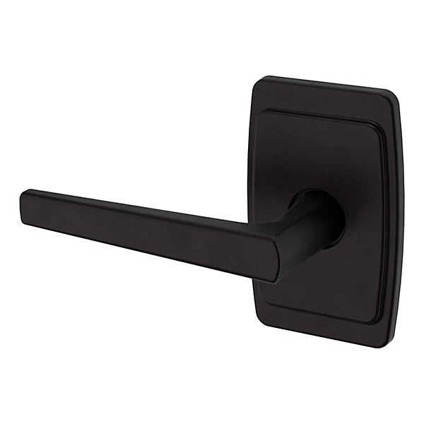 Baldwin Estate L024 Left Handed Half Dummy Lever with R046 Rose in Oil Rubbed Bronze finish