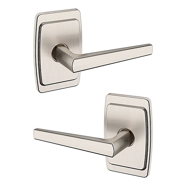 Baldwin Estate L024 Passage Lever with R046 Rose in Lifetime Satin Nickel finish