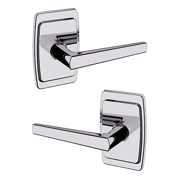 Baldwin Estate L024 Passage Lever with R046 Rose in Polished Chrome finish