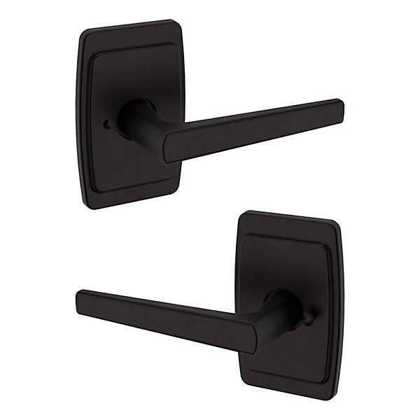 Baldwin Estate L024 Privacy Lever with R046 Rose in Oil Rubbed Bronze finish