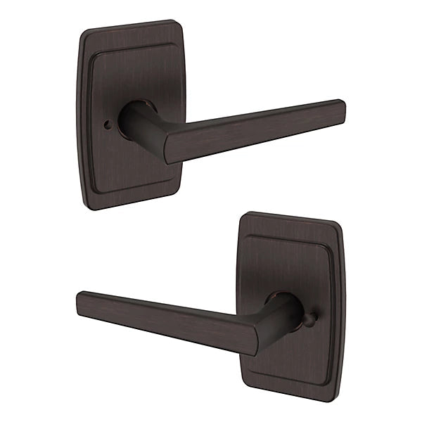 Baldwin Estate L024 Privacy Lever with R046 Rose in Venetian Bronze finish