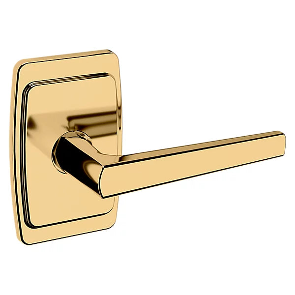 Baldwin Estate L024 Right Handed Half Dummy Lever with R046 Rose in Lifetime Polished Brass finish