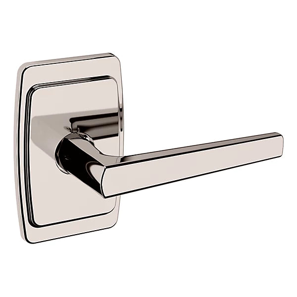 Baldwin Estate L024 Right Handed Half Dummy Lever with R046 Rose in Lifetime Polished Nickel finish