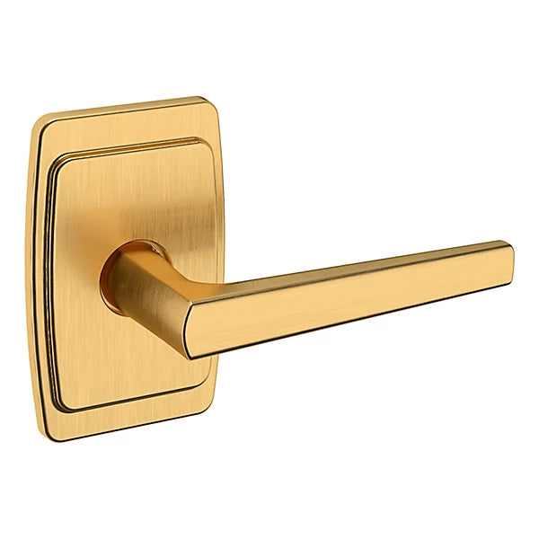 Baldwin Estate L024 Right Handed Half Dummy Lever with R046 Rose in Lifetime Satin Brass finish