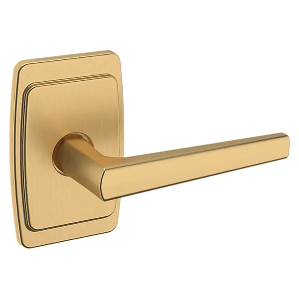 Baldwin Estate L024 Right Handed Half Dummy Lever with R046 Rose in Vintage Brass finish