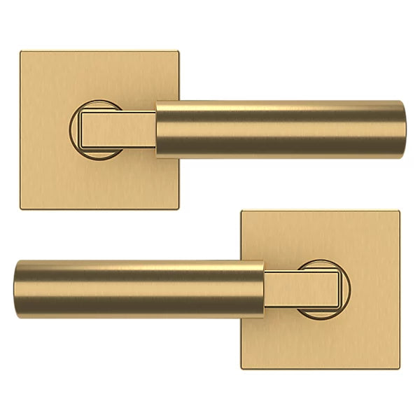 Baldwin Estate L029 Gramercy Full Dummy Lever with R017 Rose in Vintage Brass finish