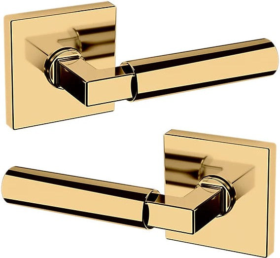 Baldwin Estate L029 Gramercy Full Dummy Lever with R017 Rosette in Lifetime Polished Brass finish